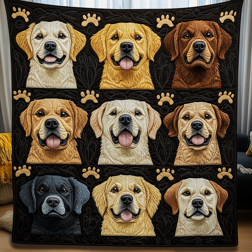 Whimsical Unique Puppy Quilted Blanket