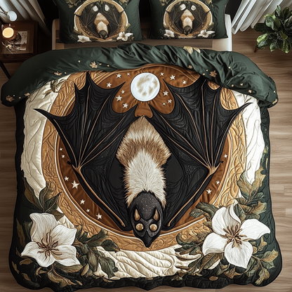 Whimsical Bats 3-Piece Quilted Bedding Set
