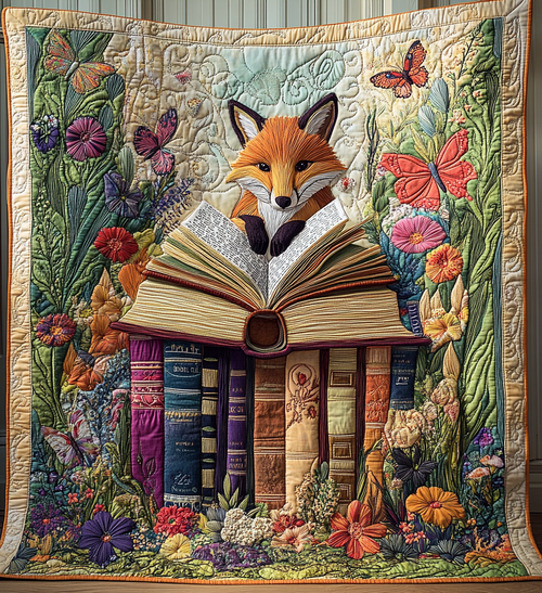Whimsical Fox Tales Quilted Blanket