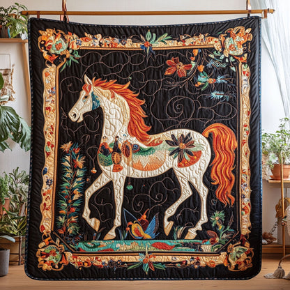 Whimsical Gallop Quilted Blanket