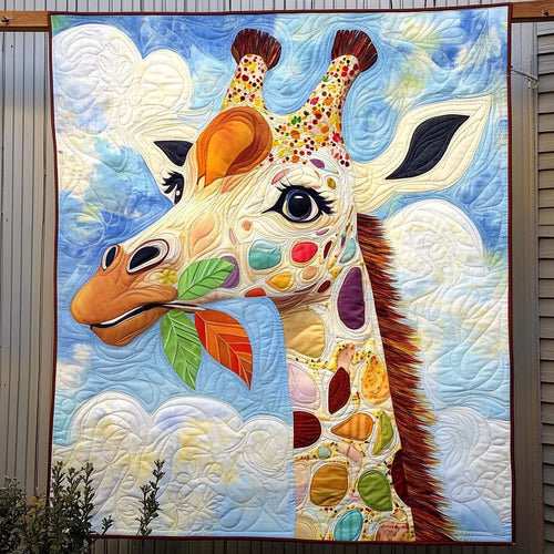 Whimsical Giraffe Delight Quilted Blanket