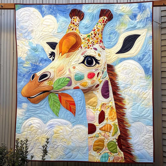 Whimsical Giraffe Delight Quilted Blanket