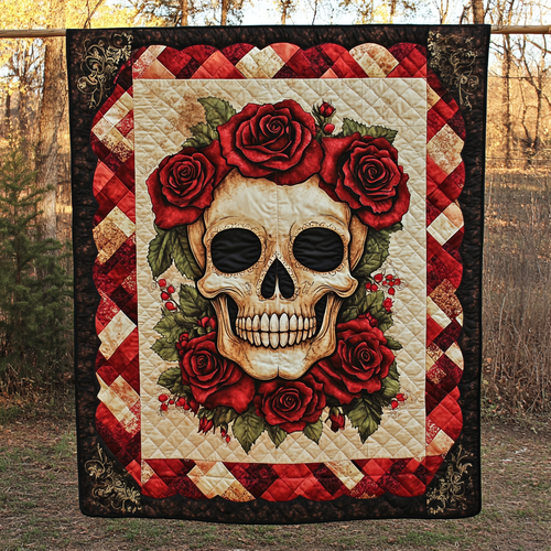 Whimsical Skull Quilted Blanket