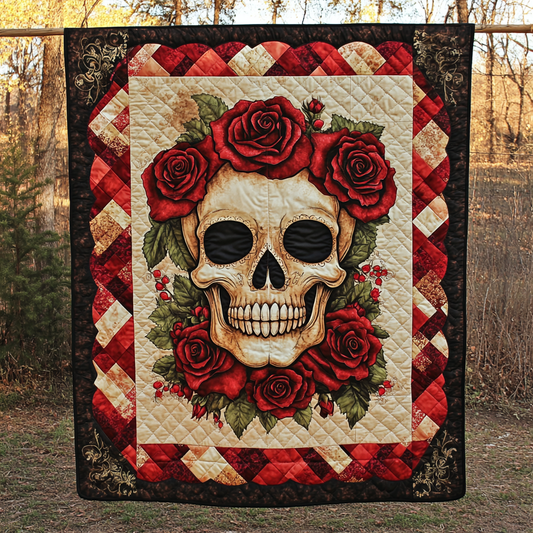 Whimsical Skull Quilted Blanket