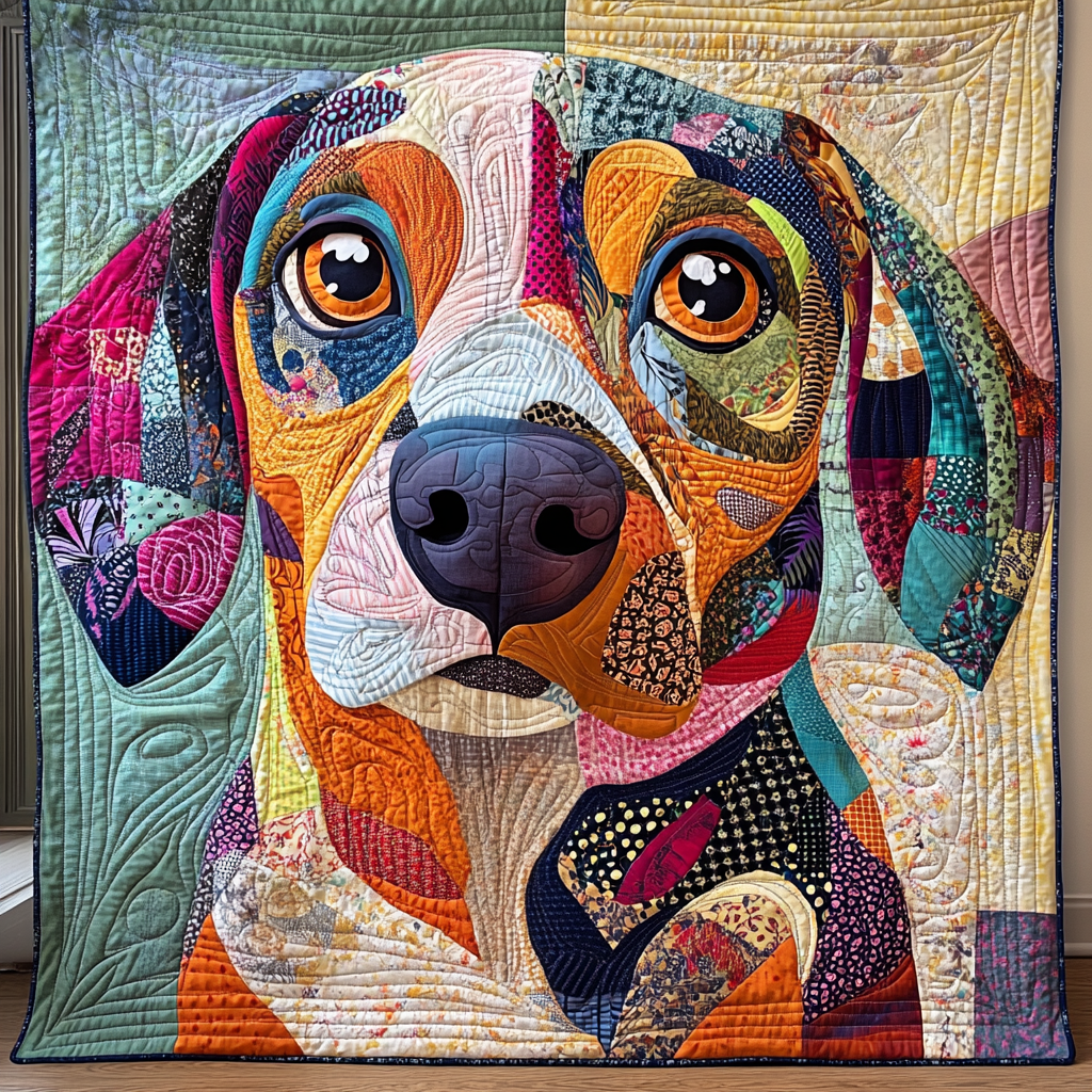 Whimsical Wiener Quilted Blanket