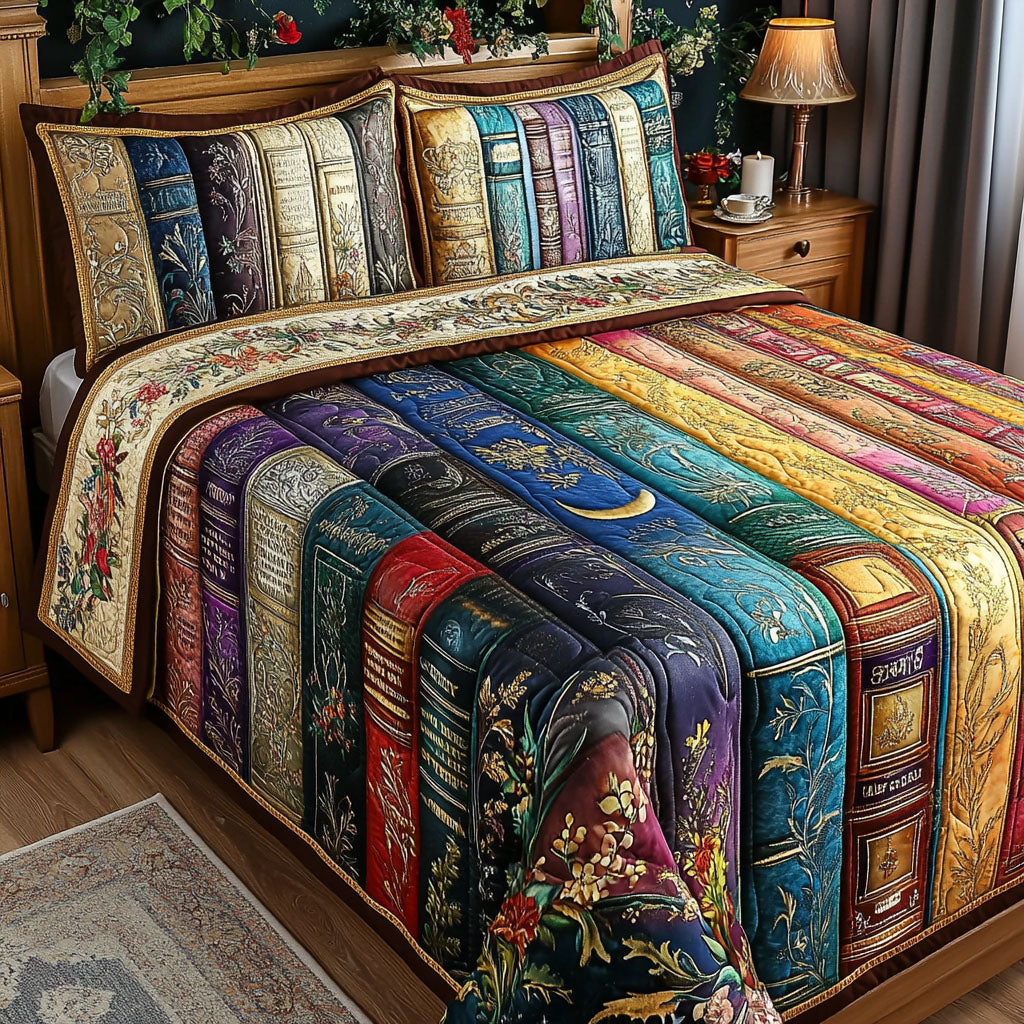 Whimsical Words 3-Piece Quilted Bedding Set