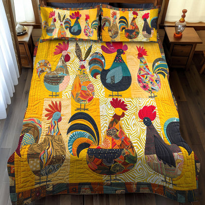 Chicken Quilted Bedding Set