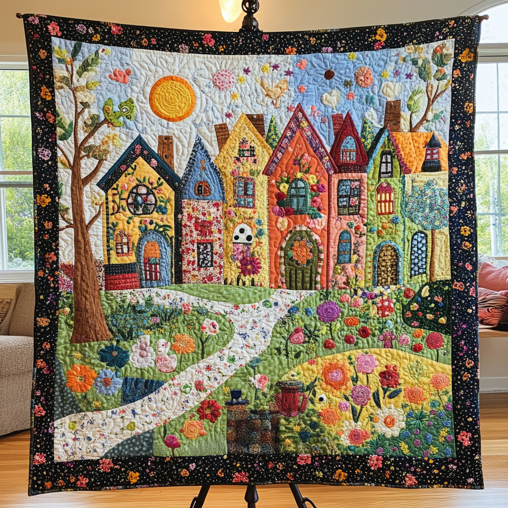 Whimsy Homes Quilted Blanket