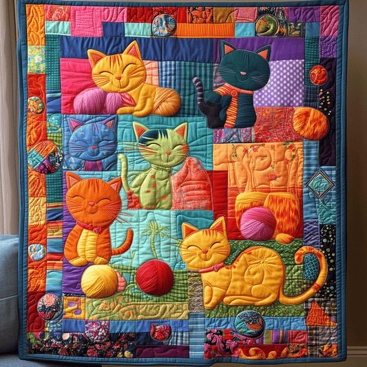 Whisker Yarn Whirl Quilted Blanket