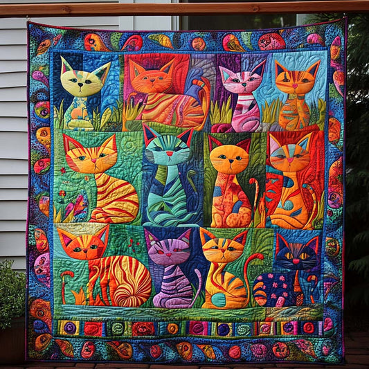 Whiskered Wonderland Quilted Blanket