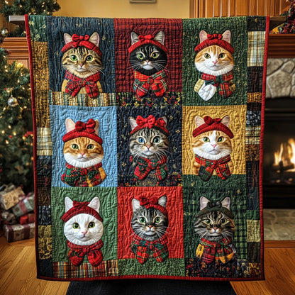 Whiskers and Warmth Quilted Blanket