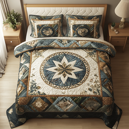 Whispered Petals 3-Piece Quilted Bedding Set