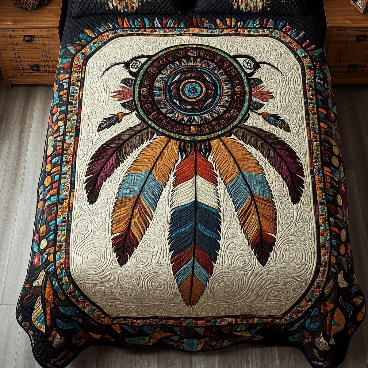 Whispering Feathers Quilted Blanket