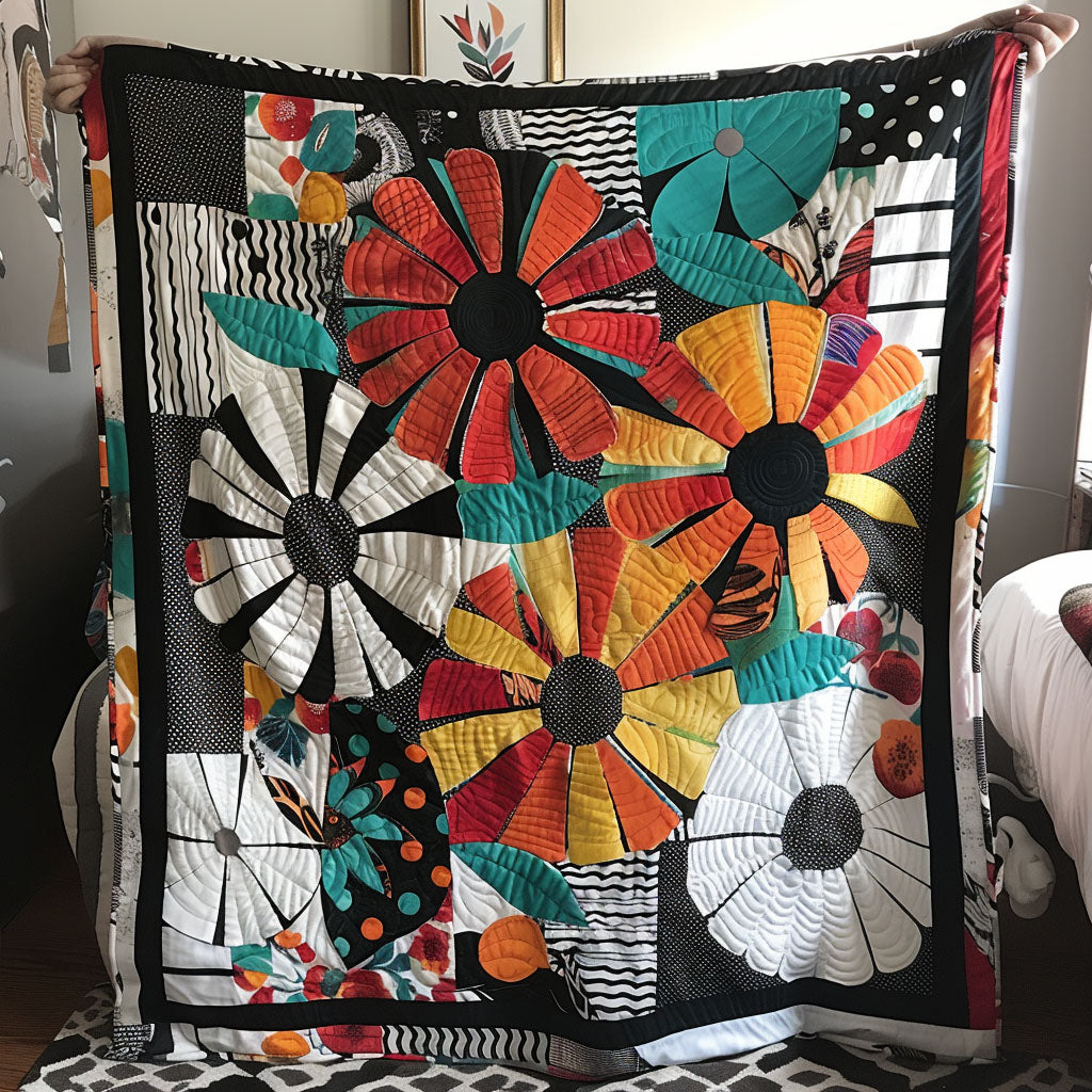 Whispering Flowers Quilted Blanket