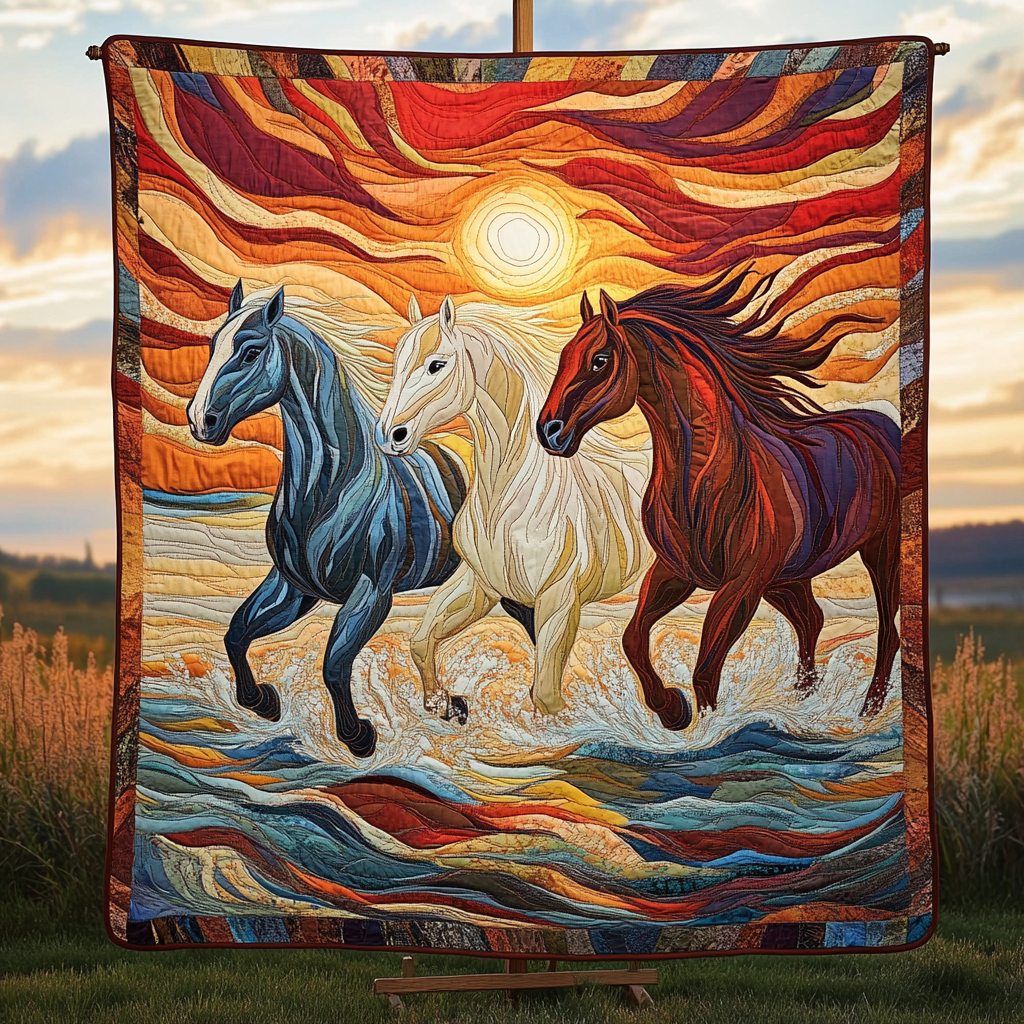 Whispering Hooves Quilted Blanket