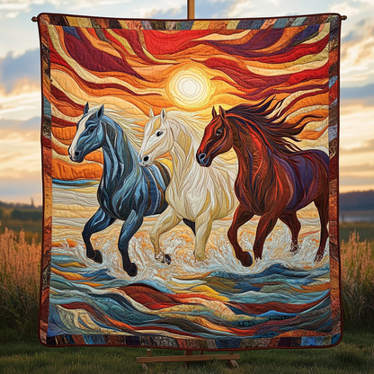 Whispering Hooves Quilted Blanket