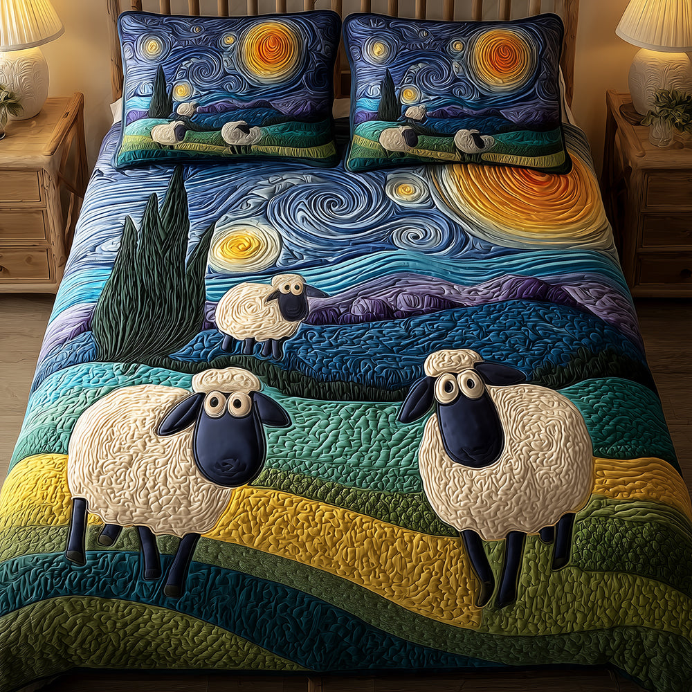 Whispering Sheep 3-Piece Quilted Bedding Set