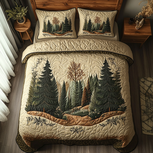 Whispering Trees 3-Piece Quilted Bedding Set