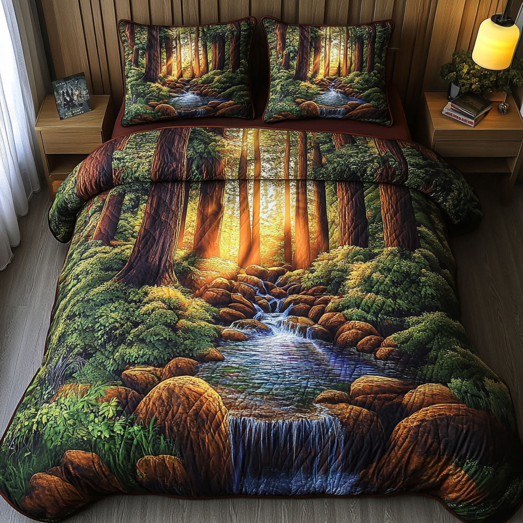Whispering Waters 3-Piece Quilted Bedding Set