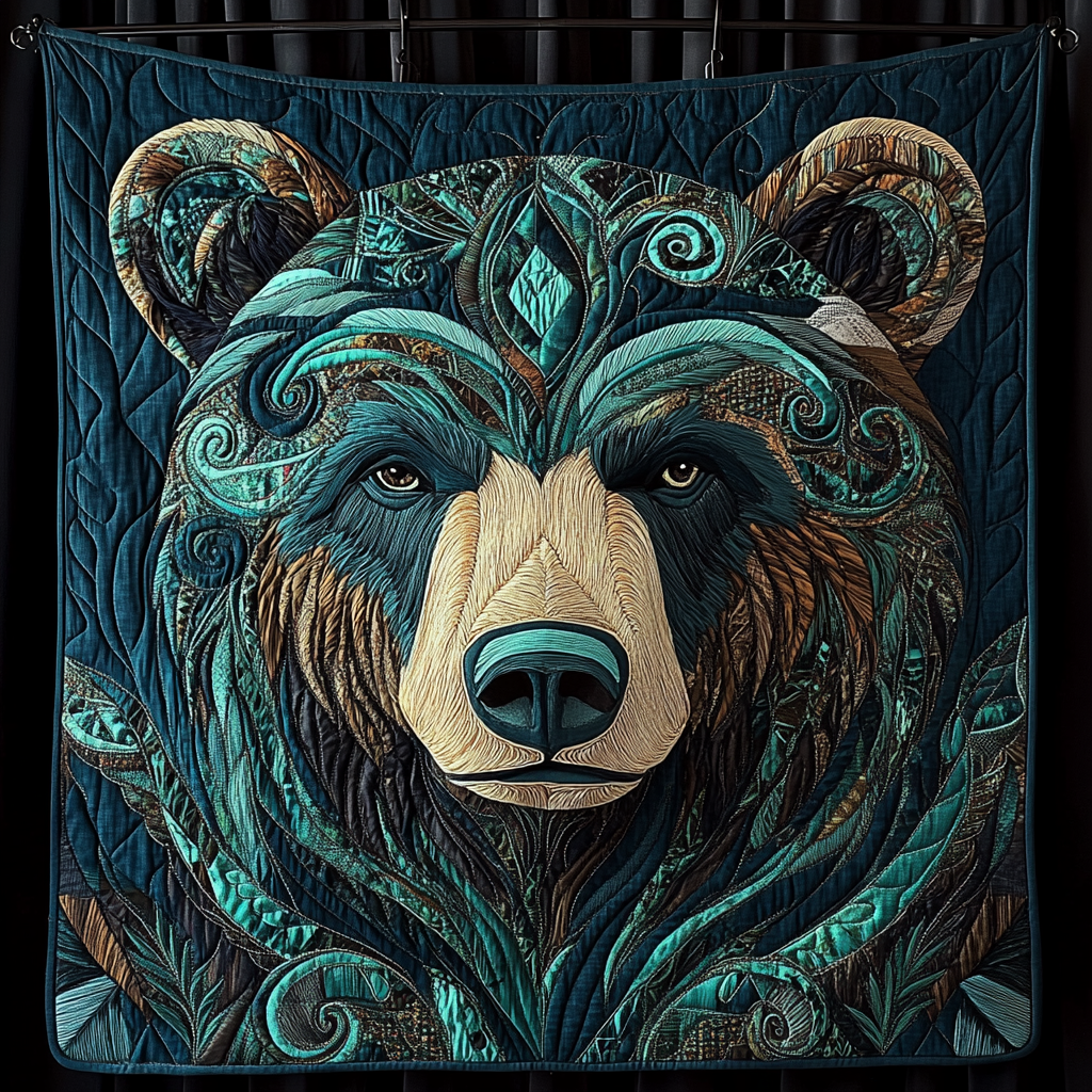 Whispering Woods Bear Quilted Blanket