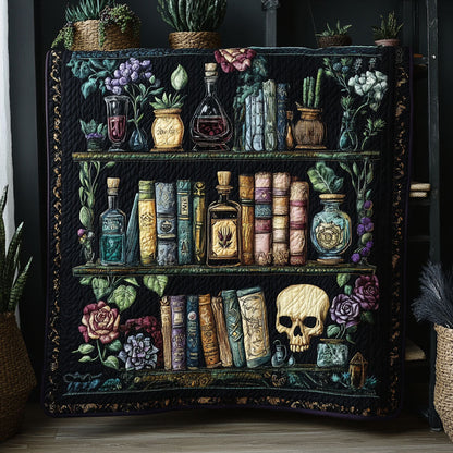 Whispers Between Shelves Quilted Blanket