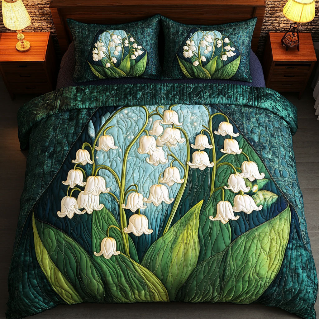 White Bliss 3-Piece Quilted Bedding Set