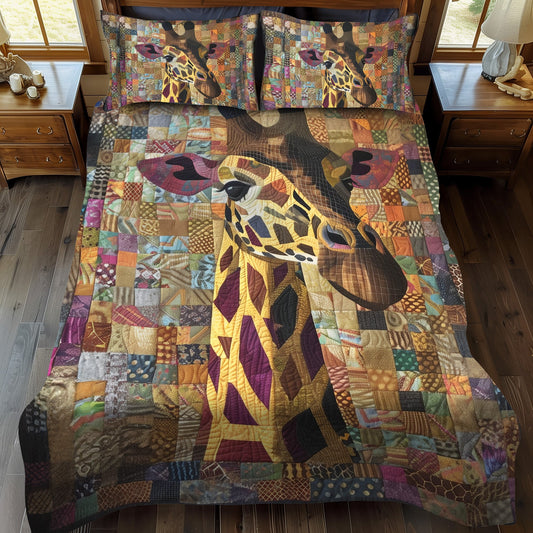 Wild Giraffe 3-Piece Quilted Bedding Set