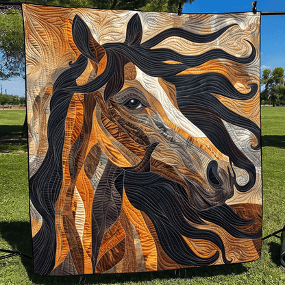 Wild Wind Horse Quilted Blanket