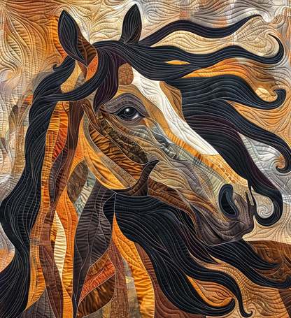 Wild Wind Horse Quilted Blanket
