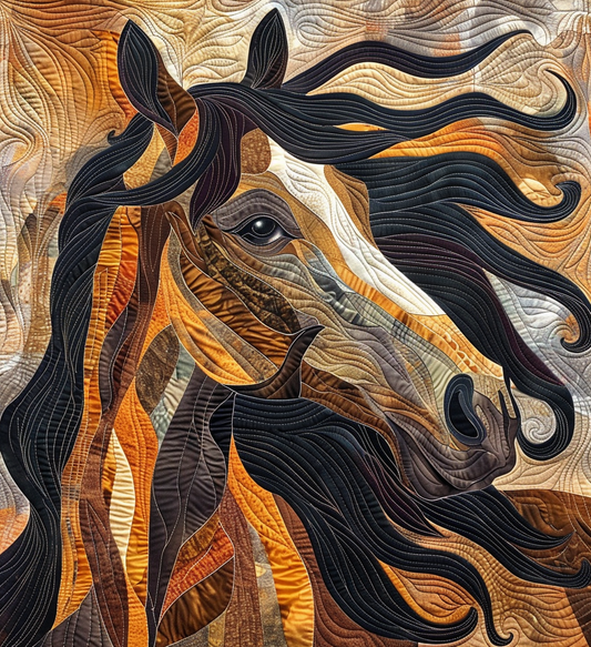 Wild Wind Horse Quilted Blanket