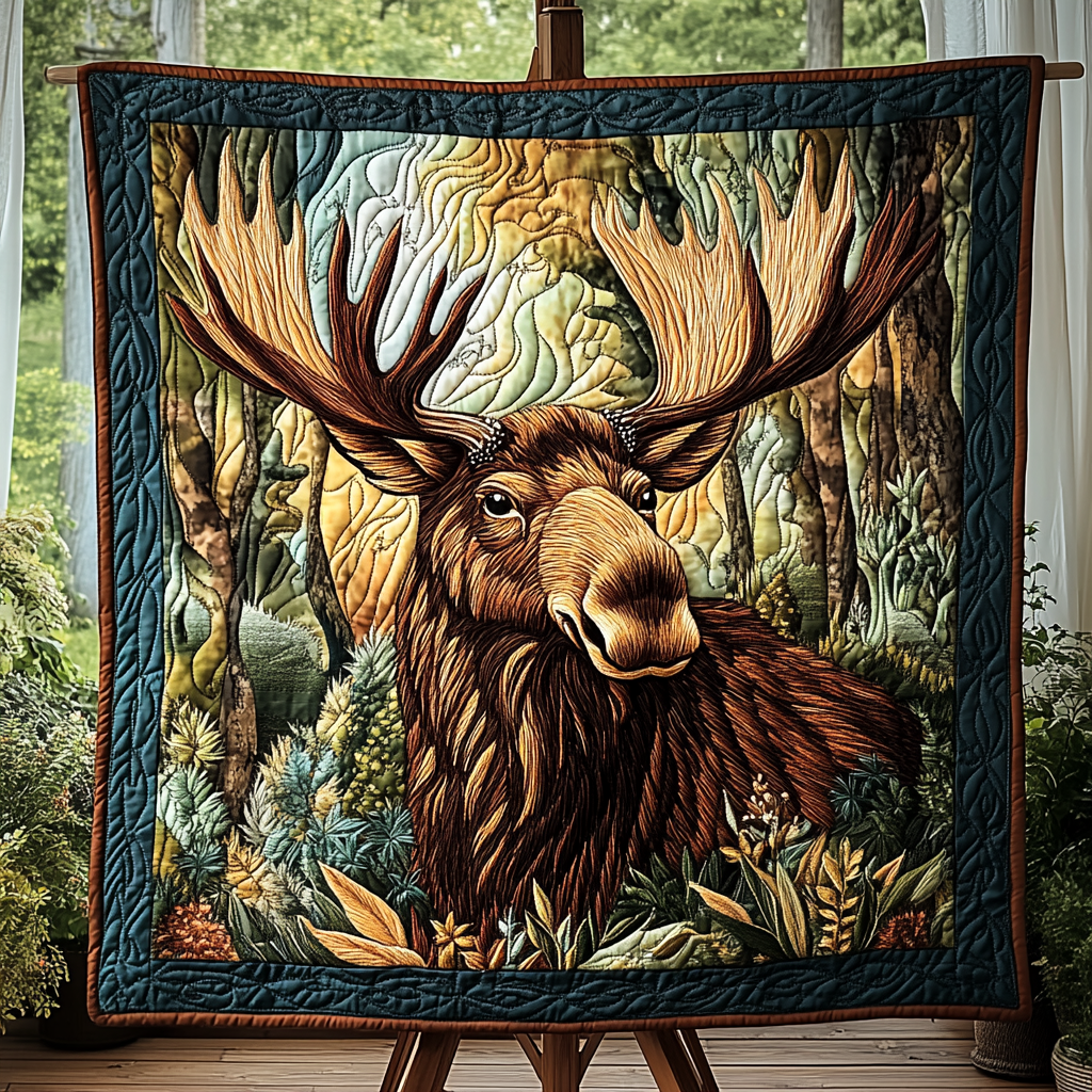 Wild Antler Wonders Quilted Blanket