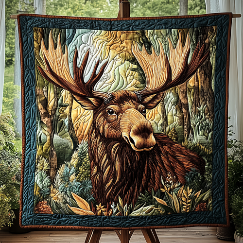 Wild Antler Wonders Quilted Blanket
