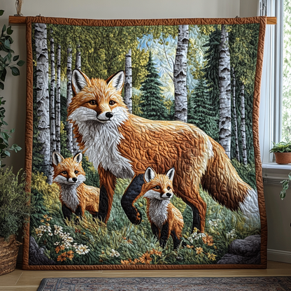 Wild Fox Quilted Blanket