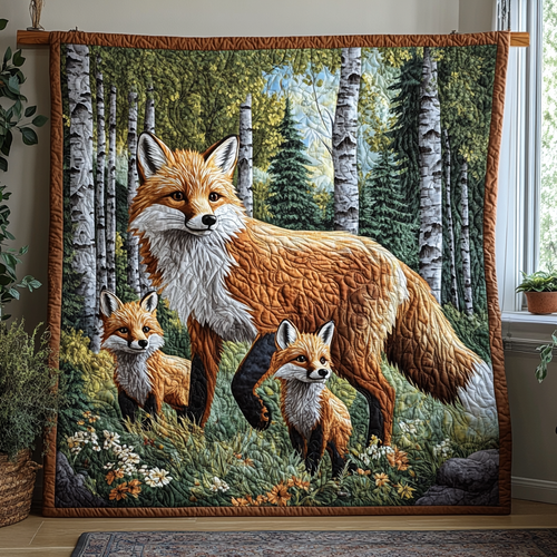 Wild Fox Quilted Blanket