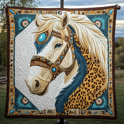 Wild Hoofbeats Quilted Blanket