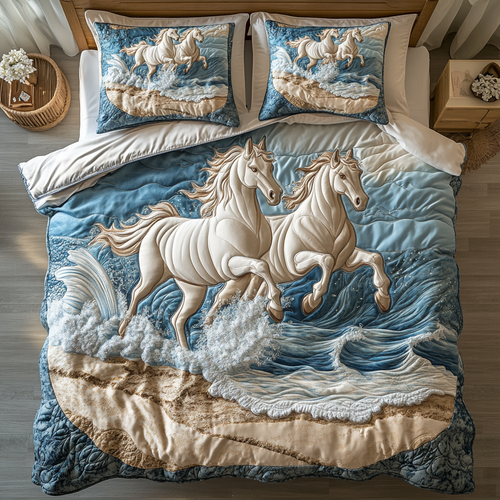 Wild Hoofprints 3-Piece Quilted Bedding Set