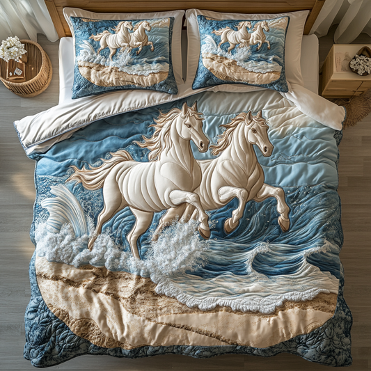 Wild Hoofprints 3-Piece Quilted Bedding Set
