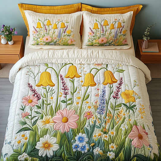 Wild Meadow 3-Piece Quilted Bedding Set