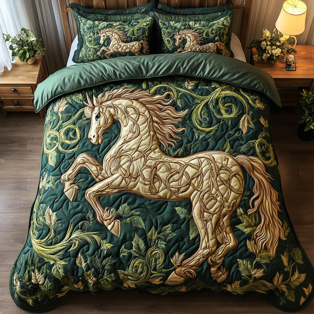Wild Mustang 3-Piece Quilted Bedding Set