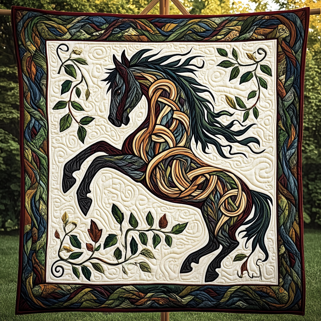 Wild Mustang Quilted Blanket