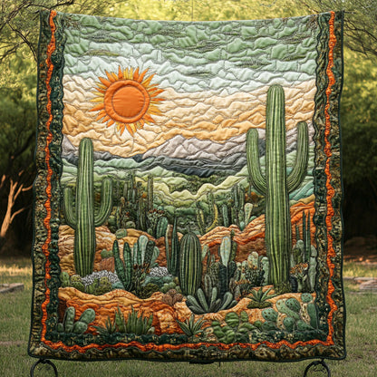 Wildflower Cactus Quilted Blanket
