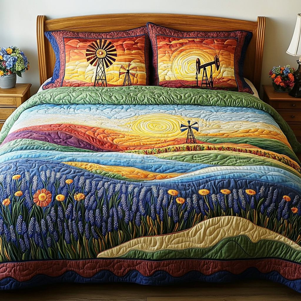 Wildflower Fields 3-Piece Quilted Bedding Set