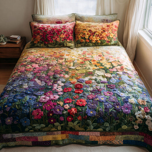 Wildflower Song 3-Piece Quilted Bedding Set
