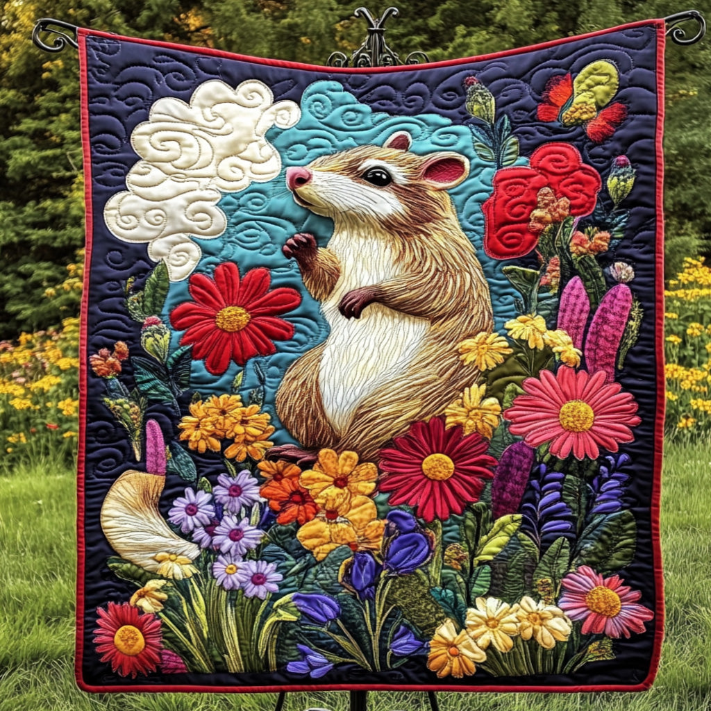 Wildflower Whiskers Quilted Blanket