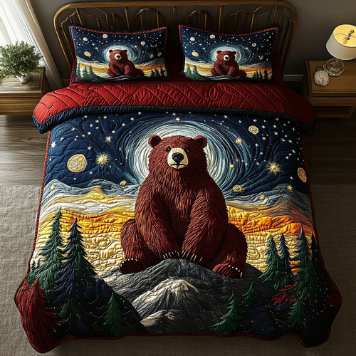 Wildwood Bear 3-Piece Quilted Bedding Set