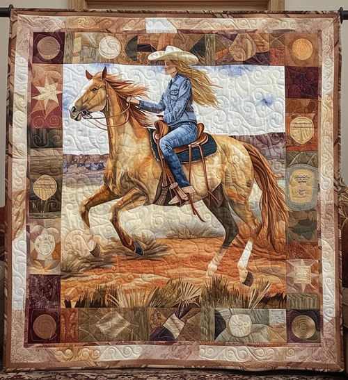 Wind Dancer Mustang Quilted Blanket