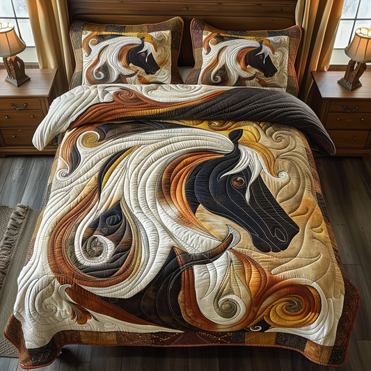 Windblown Mane Horse Quilted Blanket