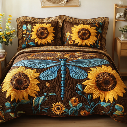 Winged Romance 3-Piece Quilted Bedding Set