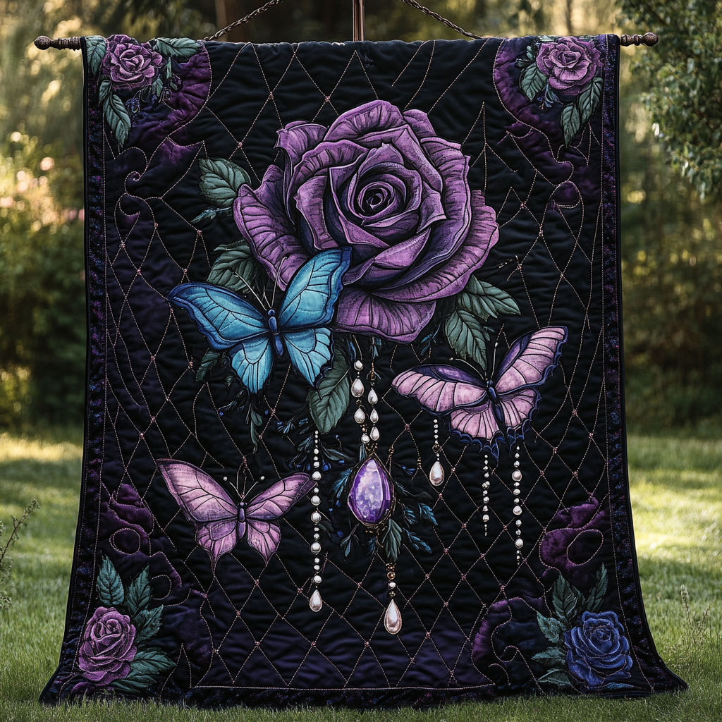 Winged Whispers Quilted Blanket