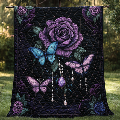 Winged Whispers Quilted Blanket